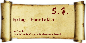 Spiegl Henrietta névjegykártya